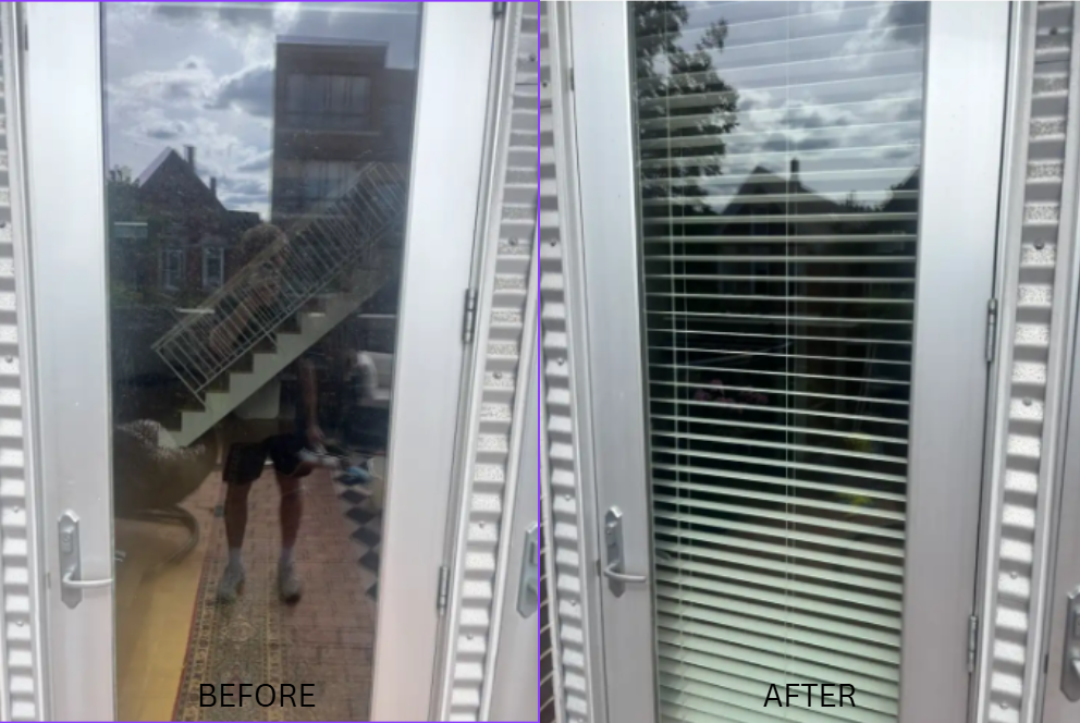 Before and after window cleaning results